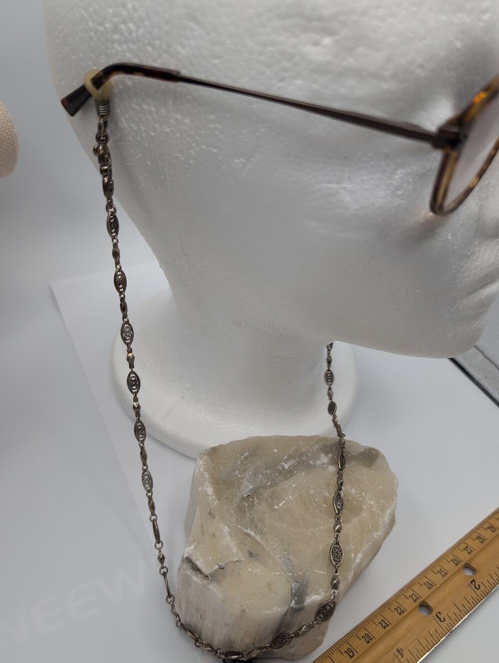 Brighton Vintage Style Silver Tone Filigree Eyeglass Chain Holder Necklace